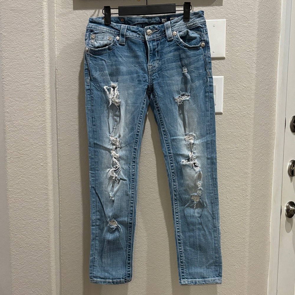Distressed Miss Me Blue Jeans